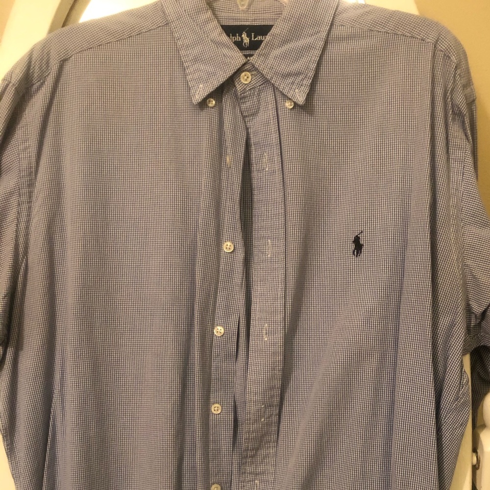 Classic blue plaid Ralph Lauren Polo button up.